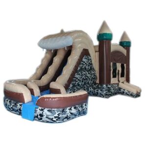 29' Camo Hideout Helix Bounce House Wet or Dry Water Slide Combo